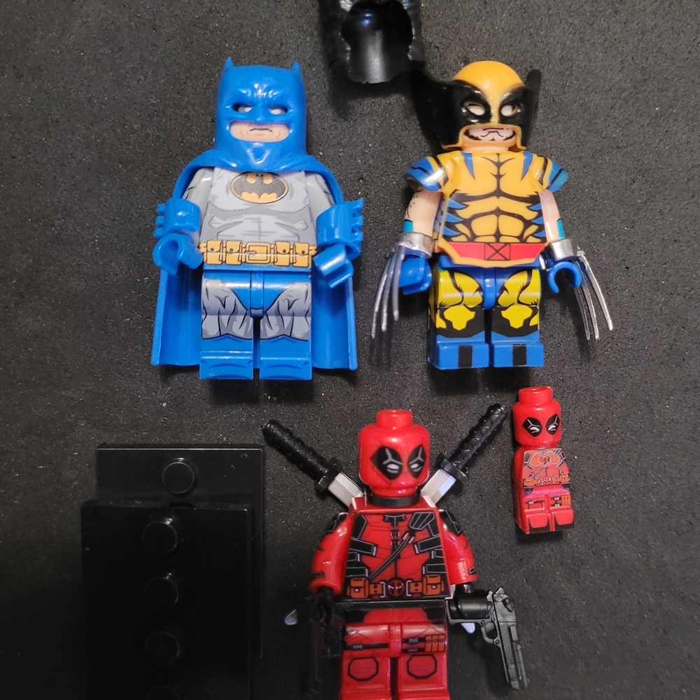 Superhero Mini Figures Set - Blue, Yellow, Red